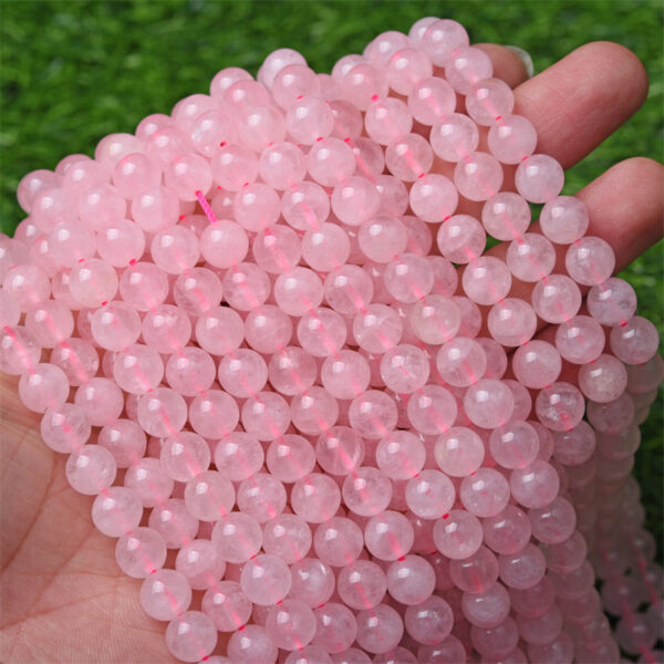 Wholesale Natural Rose Quartz powder Crystal loose beads hibiscus crystal stone head jewelry accessories DIY bracelet