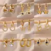 Wholesale 304 Stainless Steel Copper Cross Butterfly PVD Coated Real Gold Plated IG Style Classic Style Waterproof Non Tarnish Plating Drop Earrings Earrings Ear Studs