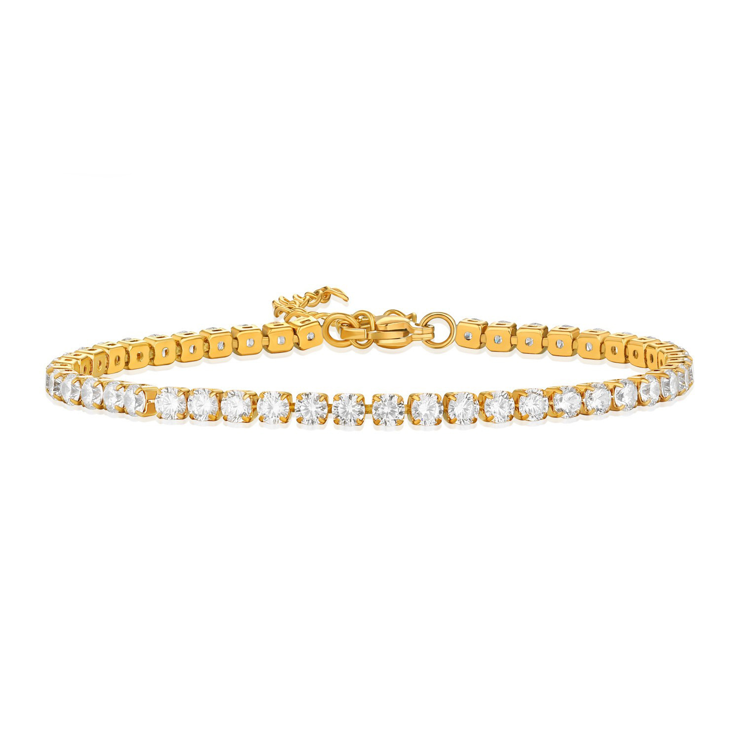 Wholesale Internet Celebrity Light Luxury Style Stainless Steel Diamond Claw Chain Bracelet Women's High-end Kgold Zircon Claw Chain Bracelet Ins Nich
