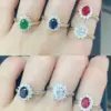 Wholesale 1 Pc/Package IG Style Modern Style Simple Style Oval Polishing Plating Inlay Copper Zircon 18K Gold Plated White Gold Plated Open Rings