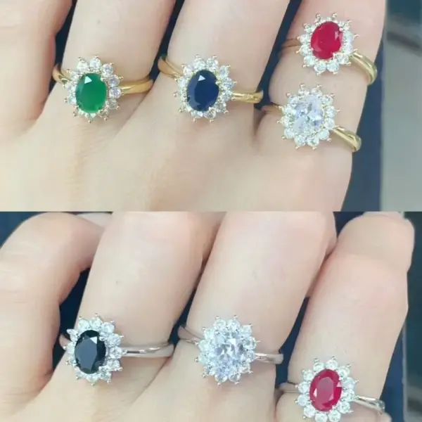 Wholesale 1 Pc/Package IG Style Modern Style Simple Style Oval Polishing Plating Inlay Copper Zircon 18K Gold Plated White Gold Plated Open Rings