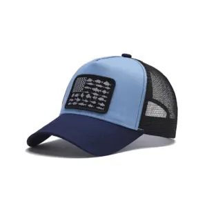 Medium blue with navy blue / All yards