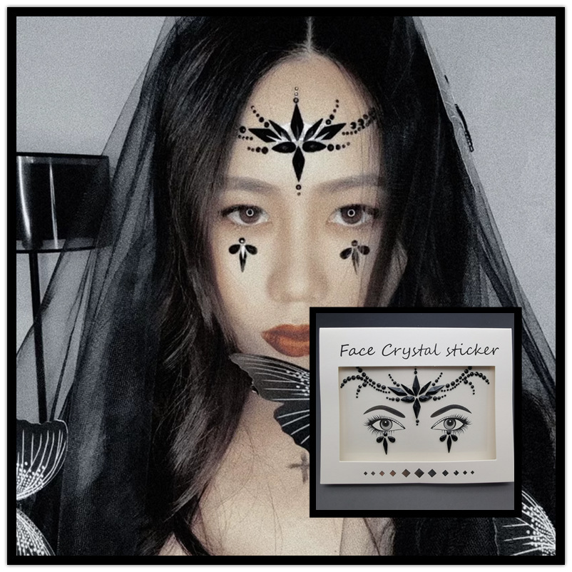 Wholesale Internet Celebrity DIY Face Stickers, Eyebrow Stickers, Acrylic Accessories, Colorfulful Forehead Decoration, Masquerade Face Rhinestone Sti