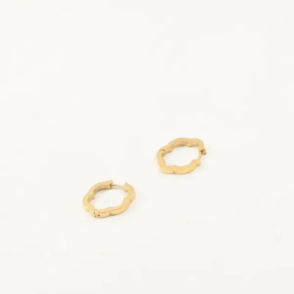 Wholesale 304 Stainless Steel Flower PVD Coated 18K Real Gold Plated 18K Gold Cute Sweet Pastoral Earrings
