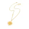 Wholesale Casual Personality Initial Spiral Sun Pendant For Women Gold 201 Stainless Steel Chain Necklace Romantic Simple Style 18K Gold Plated