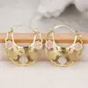 Wholesale Three-dimensional Flowers Earrings For Women In Copper With KC Golden Water Plating And 0.03µm Thickness