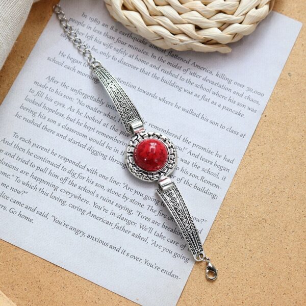 Wholesale Retro Niche Colored Stone Bracelet Women's Bohemian Personality Holiday Elegant Bracelet All-match Simple Bracelet