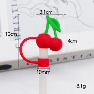 Silicone red cherry 10mm / Bagged without straw