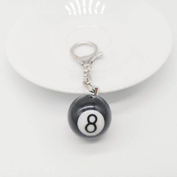oly-759e99fb137176a29ae749185856ffb7 Wholesale Explosions Jewelry Pendant Halloween Alloy Ghost Hand Keychain Bag Buckle Robot Black 8 Billiards
