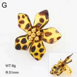 Five Leaves Flower Ring / Adjustable Opening / 1 Pcs/pack