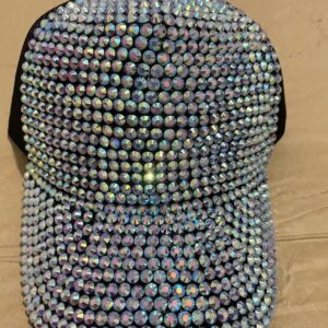 Black mesh cap white ab diamond / Adjustable
