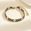 Wholesale British Style Ice Cream Beading Bracelet For Women In Coffer Color With Handmade Glass Chain And Artificial Crystal Inlay