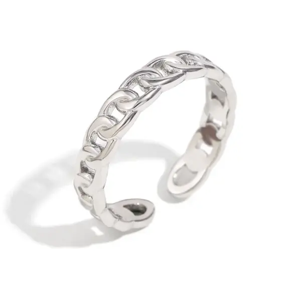Wholesale PVD Coated Real Gold Plated Solid Color 304 Stainless Steel Modern Style Sweet Waterproof Non Tarnish Rings