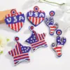 Wholesale Exaggerated Huichol Earrings For American National Day, Handmade Resin Unisex Earrings Featuring Seed Bead Inlay