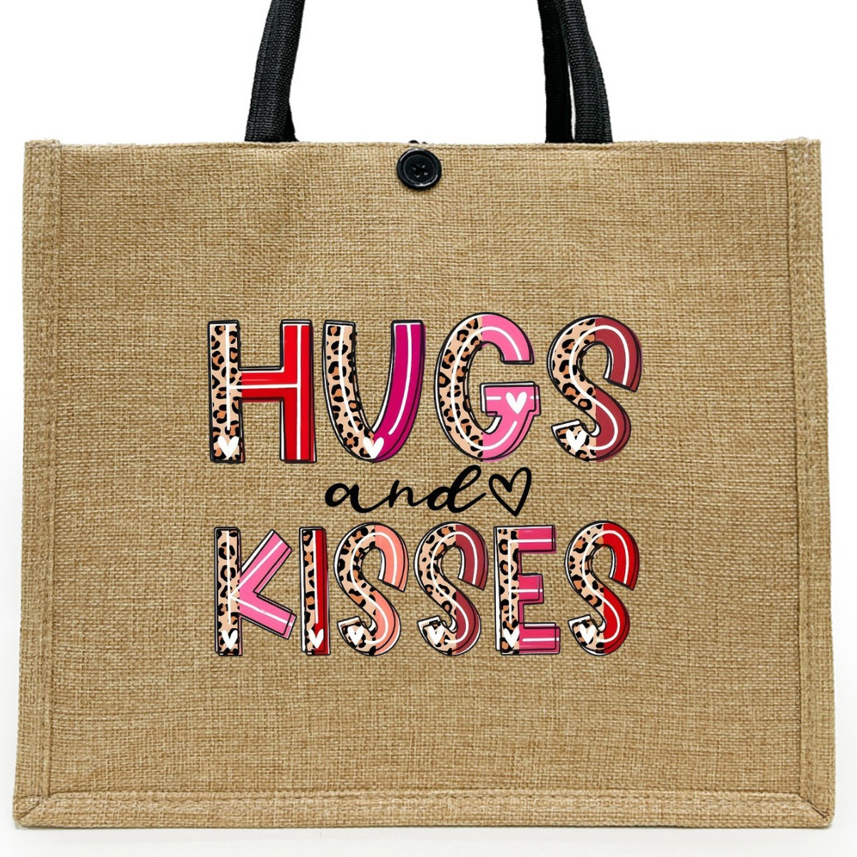 Wholesale Cross-border Hot Valentine's Day Linen Tote Bag 2025 New Casual Eco-friendly Shopping Bag Large Capacity Handbag