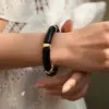 Wholesale Black Acrylic Bracelet Irregular Pattern Handmade Beaded Large Wide Jewelry Style - Nihaojewelry
