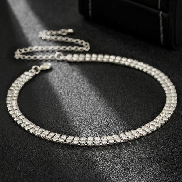 oly-75e5baee1c1f42b62e9c6dee2c97b119 Wholesale promotion personality necklace fashion simple double-layer rhinestone necklace adjustable collar necklace