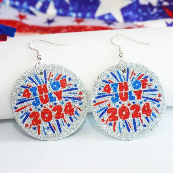 oly-75f1cd8638790f66172e85f93f6ce598 Wholesale Shiny Independent Day Earrings Dyed Patriot Hearts Star American Geometric Pattern Leather Ear Rings For Women Trendy Style
