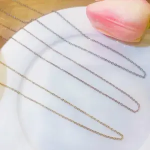 X035 Gold Cross Chain Titanium Steel