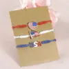 Wholesale Casual Letter Heart Shape American Flag Zinc Alloy Cord In Chain Stretch Adjustable String Bracelets Wholesale