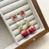 Wholesale ins elegant elegant elegant eternal flower earrings female niche design retro Mori Freshwater Pearl Rose earrings fashion