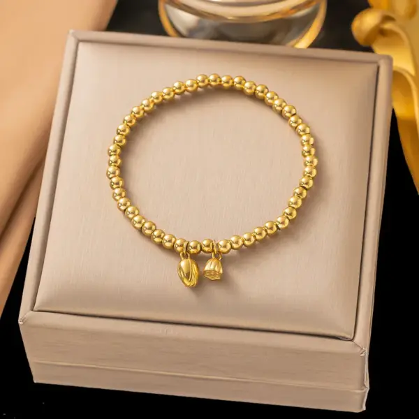 Wholesale PVD Coated Real Gold Plated Solid Color Titanium Steel Basic Waterproof Non Tarnish Titanium Steel Bracelets