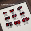 Wholesale Year K9 Ancora Red Nail Drill Jewelry Flash Heart Fat Square Oval Glass Shaped Nail Drill Jewelry