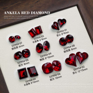 oly-761c78edaff3b82555d9036bd1c08536 Wholesale Year K9 Ancora Red Nail Drill Jewelry Flash Heart Fat Square Oval Glass Shaped Nail Drill Jewelry