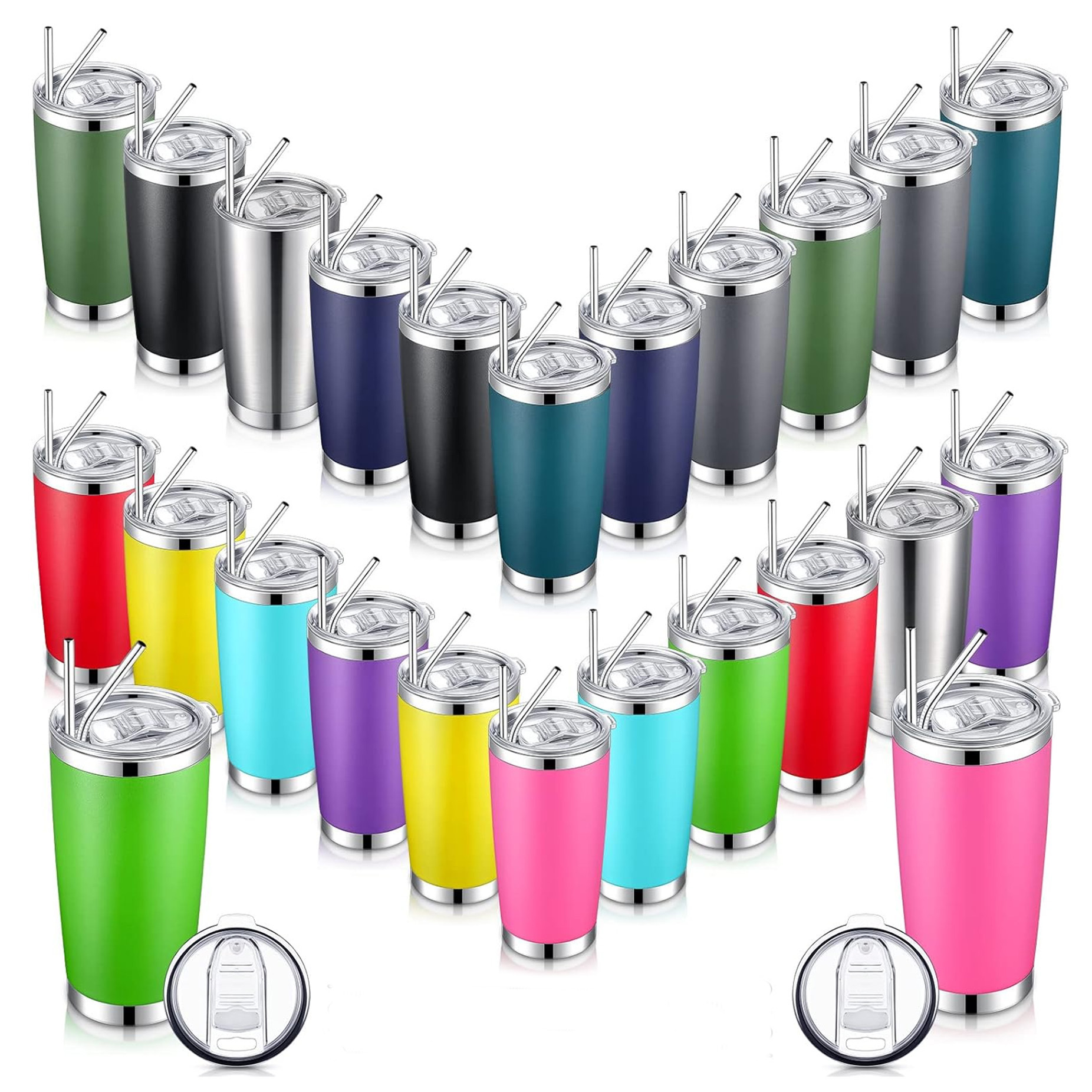 Wholesale Amazon Explosions Car Cup Car Large Capacity Ice Cup Double Vacuum Stainless Steel Beer Straw Thermos Cup