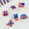 oly-762d5517a7f65ed1b6d52ac0a2300245 Wholesale National Flag Hair Claws For Women In Acrylic Material, Commute Style Hairpin Featuring Rainbow Colors For Independence Day