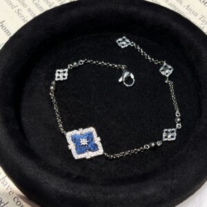 Sl201 white gold blue peter single flower bracelet
