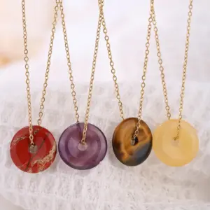 Wholesale ZhouHang Natural Crystal Pendant New Fashion Casual Bohemian Style Purple Crystal Pink Crystal Jewelry Earrings Accessories