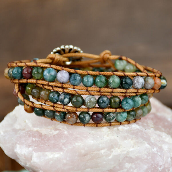 Wholesale Ethnic style personalized hand-woven hand rope many small stacked wearing agate bracelet bracelet