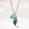 oly-7641e5818f368b1cf874eb686ed86d04 Wholesale 1 Fashion Trend Marine Life Oil Drop Blue Fish Koi Pendant Necklace Women's Vacation Wear