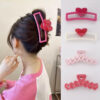 oly-764775a0ed9fd382f20e924747f35e05 Wholesale Valentine's Day Girl Pink Love Big Grab Clip Sweet Cute Elegant Shark Clip Back of Head Hair Accessories Hair Clip
