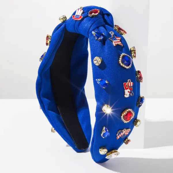 Wholesale Pentagram Jewelry Headband For Women In Cloth Material Featuring Rhinestones, Stylish Commute Hair Accessory For Independence Day