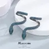 Wholesale Three-dimensional Snake Stud Earrings For Women With 925 Sterling Silver Posts, Copper Base, Gold Plating, Rhinestone Inlay