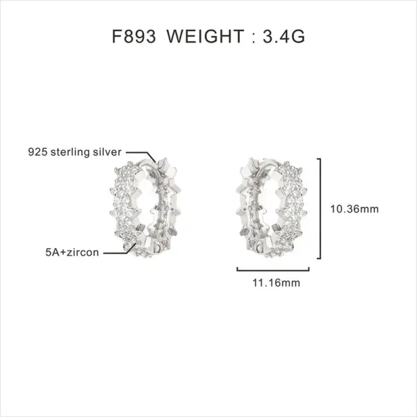 Wholesale 1 Pair Modern Style Classic Style Pentagram Star Plating Inlay Copper Zircon K Gold Plated Rose Gold Plated White Gold Plated Earrings