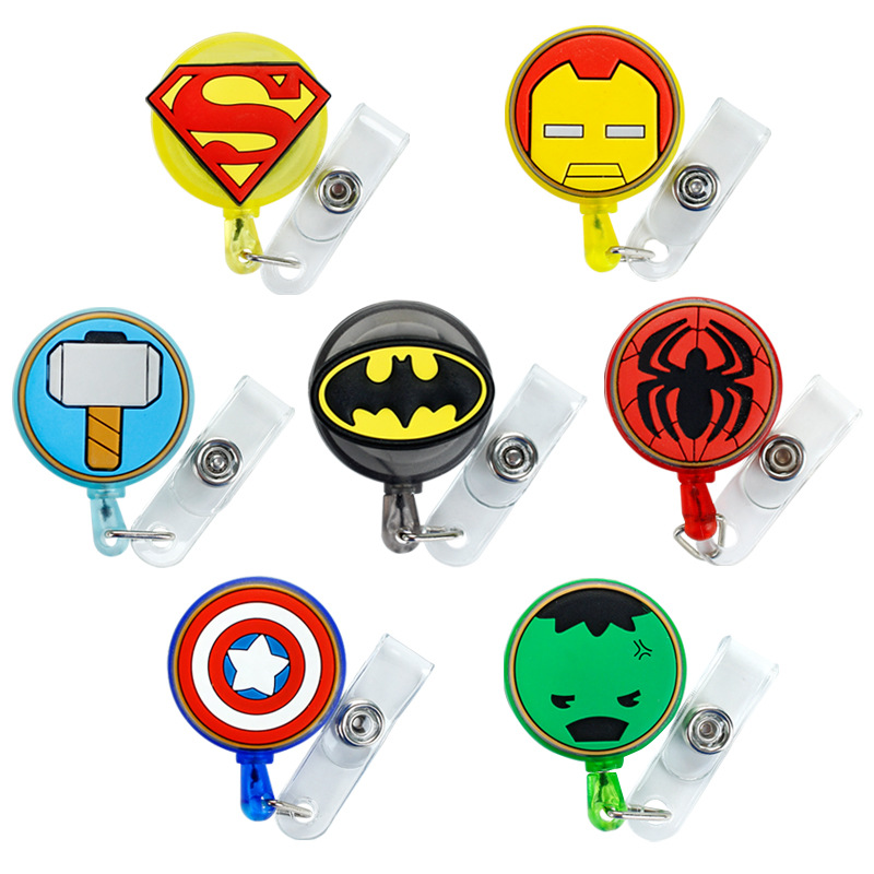 Wholesale Cute Cartoon Easy-pull Buckle Hospital Nurse Card Holder Badge Lanyard Telescopic Buckle Student Bus Card Easy-pull Buckle