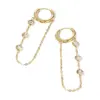 Wholesale PVD Coated 18K Gold Real Gold Plated Round 304 Stainless Steel IG Style Waterproof Non Tarnish Earrings