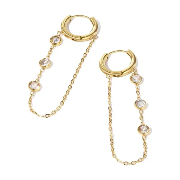 Wholesale PVD Coated 18K Gold Real Gold Plated Round 304 Stainless Steel IG Style Waterproof Non Tarnish Earrings