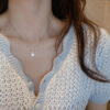 Wholesale Small Square Diamond Flash Diamond Necklace Female Niche Design Sense Light Luxury Elegant Simple Clavicle Chain High Sense Internet Celebrity Cold Style