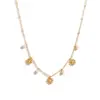 Wholesale PVD Coated 18K Gold Real Gold Plated Daisy 304 Stainless Steel French Style Commute IG Style Waterproof Non Tarnish 304 Stainless Steel Pendant Necklace