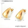 Wholesale 304 Stainless Steel Triangle PVD Coated 18K Real Gold Plated Real Gold Plated 18K Gold Elegant Simple Style Waterproof Non Tarnish Ear Studs