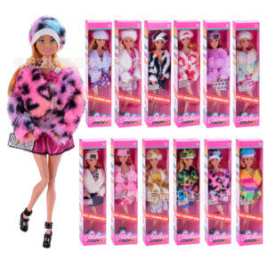 Wholesale 6 minutes 11 inch 30cm fashion supermodel doll multicolor plush skirt hat dress suit Europe and the United States wholesale cross