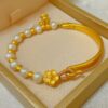 oly-76a05fb602b2d7a4dc17c87459e4698b Wholesale Internet Celebrity TikTok Same Style Pearl Blossom Orchid Peach Blossom Half Bracelet Niche Design Bracelet for Girlfriend