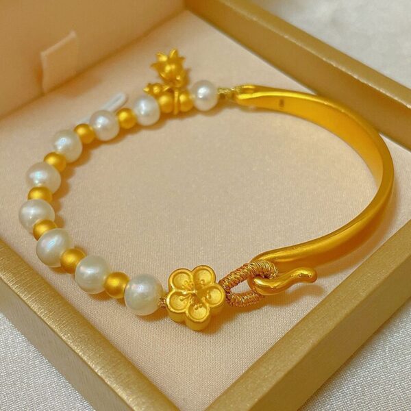 oly-76a05fb602b2d7a4dc17c87459e4698b Wholesale Internet Celebrity TikTok Same Style Pearl Blossom Orchid Peach Blossom Half Bracelet Niche Design Bracelet for Girlfriend