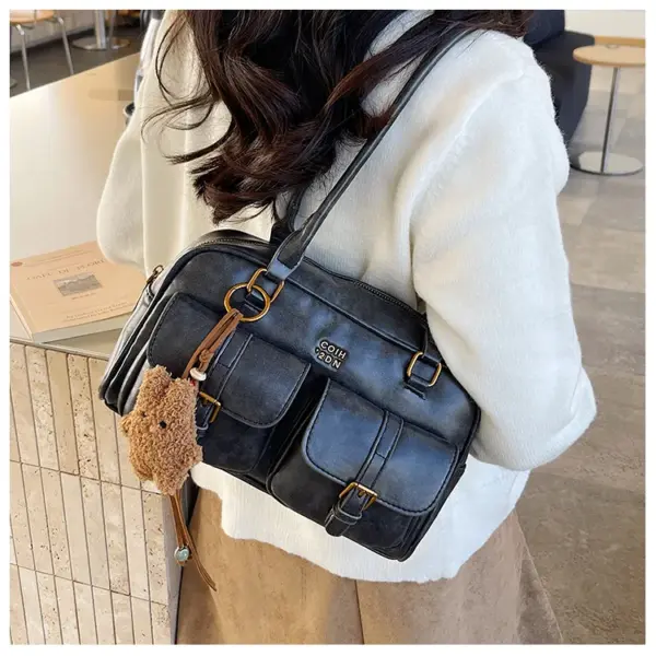 Wholesale Bowling Handbag For Women 2025 New Trendy Fashion Retro Underarm Bag Versatile Large Capacity Single Shoulder Commuter Bag