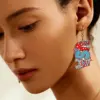 oly-76a9e917ef01adfad1058bf03558429f Wholesale Retro Multicolor Acrylic Drop Earrings For Women With 304 Stainless Steel Ear Pins
