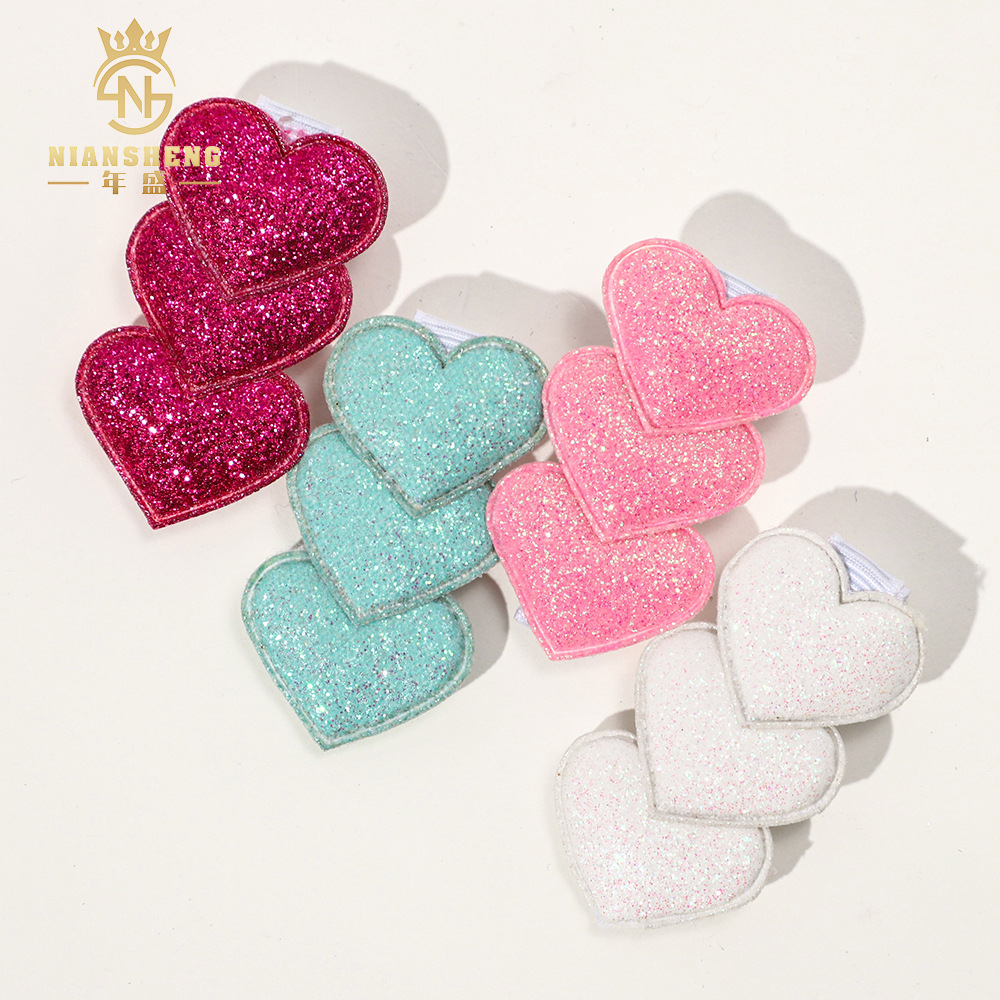 Wholesale Korean version of ins tide fine powder Valentine's Day love children's hair clip baby all-inclusive clip girls side clip in stock